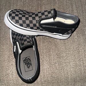 Vans Toddlers 10 Pewter/black Checkerboard Slip On